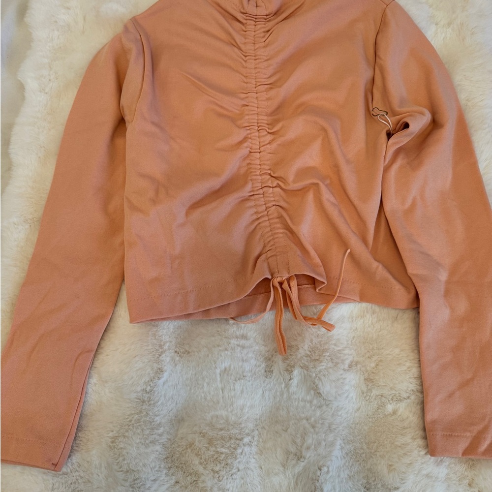 Bella Canvas Orange Ruched Crop Blouse